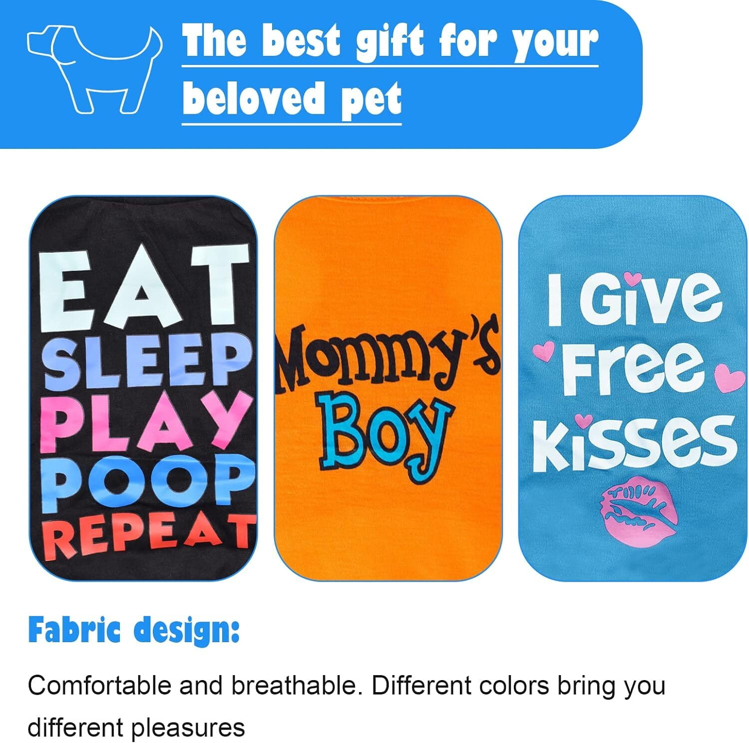 6 Pack Dog Clothes for Small Dogs Boy and Girl, Soft and Breathable Puppy Kitten Dog Shirts with Letters for Pet Dogs Cats, Summer Dog T-Shirts Apparel Sleeveless Vests for Chihuahua Yorkies