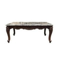 thumbnail image 4 of ACME Nayla Marble Rectangular Coffee Table with Floral Legs in Cherry, 4 of 5