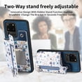 thumbnail image 6 of Allytech Galaxy S20 Ultra Case with Zipper Pocket & Cards Holder, Floral Slim Wallet Case for Girls Women Shockproof Stand Compatible with Car Mount Phone Case for Samsung Galaxy S20 Ultra -Blue, 6 of 9