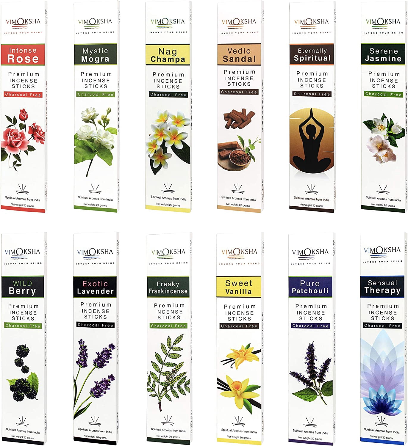 Premium Incense Sticks Variety Pack Thick Incense Sticks, Low Smoke