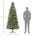thumbnail image 3 of HOMCOM 7.5' Skinny Prelit Artificial Christmas Tree with Snow-dipped Tips, 3 of 10