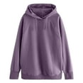 thumbnail image 5 of Comfrt Hoodie, Comdrip Womens Women's Oversized Sweatshirt Casual Long Sleeve Button Neck Pullover Tops Outfits Sweater Cute Hoodies Purple M, 5 of 9