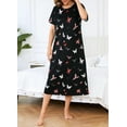 thumbnail image 6 of Loritta Women's Nightgown Summer Soft Short Sleeve Round Neck Casual Sleepshirt with Hair Rope Mother's Day Gift, S-2XL, 6 of 6