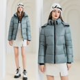 thumbnail image 2 of Cotton jacket women's short cotton jacket fashion shoulder strap bread jacket thick cotton coat jacket, 2 of 6