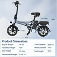 thumbnail image 6 of AOVOPRO EB60 Electric Bike 500W 48V, 14' Mini Ebike for City Commuter, Folding Electric Bicycle for Adult with Two Seats UL2849, 6 of 10