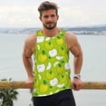thumbnail image 6 of Gukieu Green Apple Print Men's Quick Dry Fitness Vest, Round Neck Sleeveless Fitness Bodybuilding Top-Medium, 6 of 7