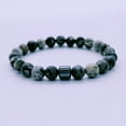 thumbnail image 2 of Beaded White Turquoise Haematite Tigereye Volcanic Rock 8mm Bracelet, 2 of 2