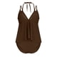 thumbnail image 2 of TaTaai Women‘s 2026 Tankini Swimsuit Set Mesh Patchwork Back Adjustable Tie Shoulder Straps Round Neck Solid Color Full Coverage High Waisted Shorts Polyester Spandex Summer Beach Party Gift, 2 of 9