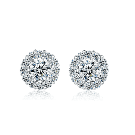 Yoursfs Silver Flowers Stud Earrings For Women Hypoallergenic Trendy Gold Plated Zircon Earring Gift