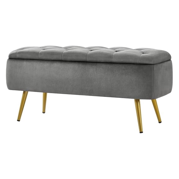 Ottoman, Footrest Ottomans, 42 Inch Ottomans with Legs, Window Ottoman for Living Room Bedroom Entryway, Gray
