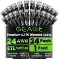 thumbnail image 1 of Cable Ethernet GEARit Cat5e, paquete de 24, 30 cm, RJ45, 1 of 9