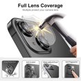 thumbnail image 3 of For iPhone 14 6.1 inch/14 Plus 1 Set Camera Lens HD Tempered Glass Alloy Ring Film, 3 of 5
