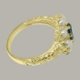 thumbnail image 4 of LBG British Made 10k Yellow Gold Natural London Blue Topaz & Cultured Pearl Womens Statement Ring - 33 size options - Size 10, 4 of 8