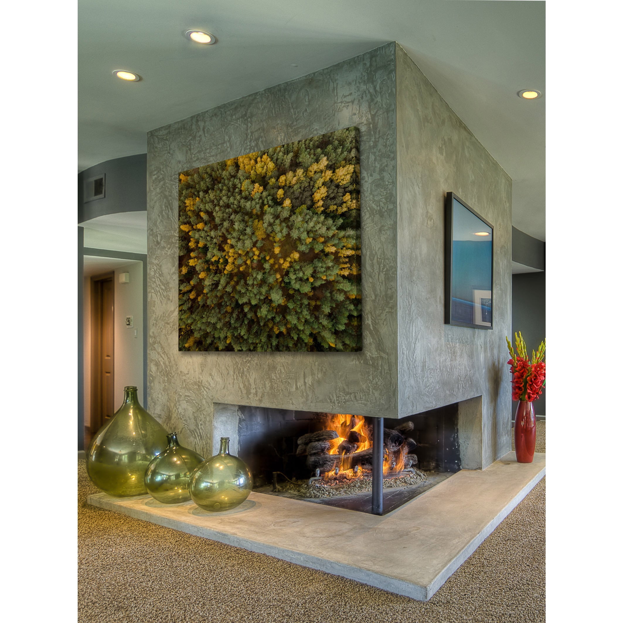 Marmont Hill "Yellow and Green Trees" by Karolis Janulis Painting Print on Wrapped Canvas