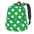 thumbnail image 1 of Disketp Green And White Polka Dot Mochila Escolar de Gran Capacidad y Peso Ligero, Mochila de Viaje Ideal para Escuela, Trabajo y Uso Diario, Cómoda y con Estilo, 1 of 8