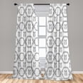 thumbnail image 4 of Ambesonne White Lace Print Curtains, Vintage Flora Art, Pair of 28"x95", Dark Grey Pearl, 4 of 4