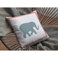 thumbnail image 4 of 28â€ Blue Pink Elephant Indoor Outdoor Throw Pillow, 4 of 4