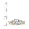 thumbnail image 2 of 10k Yellow Gold Round Diamond Heart Cluster Bridal Wedding Ring Band Set 3/8 Cttw, 2 of 2