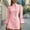 01 Pink, variant on Women's Slim-Fit Solid-Color Waist-Defining Bell-Sleeve Stand-Up Collar Single-Breasted Button-Up Long-Sleeve Knee-Length Dress