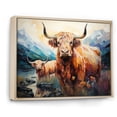 thumbnail image 2 of Designart "Pastel Yak Wilderness Territory I" Yaks Floater Framed Wall Decor, 2 of 5