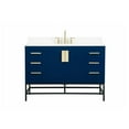 thumbnail image 3 of Elegant Decor Eugene 48" MDF Single Bathroom Vanity with Backsplash - Blue, 3 of 8