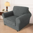 thumbnail image 4 of 1/2/3 Seate Sofa Covers Stretch Knitted Jacquard Sofa Cushion Slipcover For Living Room Furniture Protector With Individual Seat Cushion Covers, Dark Gray, Armchair Covers, 4 of 9