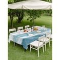 thumbnail image 3 of Outdoor Tablecloth with Umbrella Hole & Zipper, Blue Aqua Beach Coastal Rectangle Tablecloth 52x70 Inch, Summer Nautical Seaside Ocean Beige Patio Table Cover Waterproof Table Cloth for Picnic/Party, 3 of 7