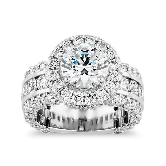 3.00 Ct Round Cut Moissanite Diamond Elegant Prposal Ring for Women Solid 14K White Gold Size 7 by Diamond-Capitals (D/VVS1)