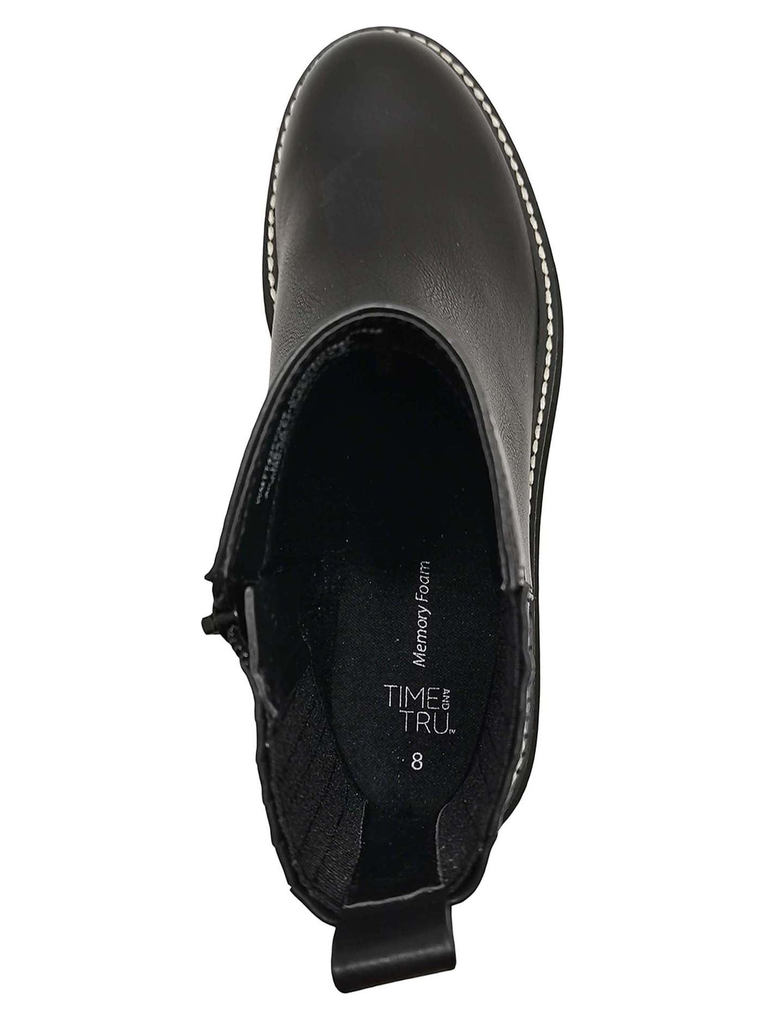 Time and Tru Women's Lug Chelsea Boots, Wide Width Available