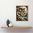 thumbnail image 2 of Tiger In Natural Habitat Landscape Rockabilly Americana 50s Art Print Framed Poster Wall Decor 12x16 inch, 2 of 5