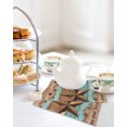 thumbnail image 4 of Western Texas Star Vintage Kitchen Dish Towels for Drying Dishes Set of 3, Retro Farmhouse Turquoise Brown Wood Waffle Weave Microfiber Hand Tea Bathroom Towels Quick Dry & Absorbent Towel 12x12, 4 of 7