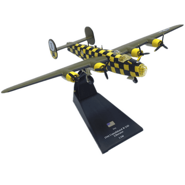 High Simulation 1:144 Alloy Airplane Model USA WWII B-24D Liberator Bomber Fighter Attack Model with Display Stand