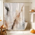 thumbnail image 4 of Brown Black Abstract Shower Curtain, Waterproof Shower Curtains for Bathroom, Contemporary Marble Ink Painting Washable Fabric Bathtub Curtain Set Bath Decor with 12 Hooks 48"x72", 4 of 8