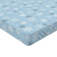 thumbnail image 2 of Ambesonne Snowflake Fitted Sheet, Cold Weather Design, Queen Size, Pale Blue Taupe White, 2 of 3