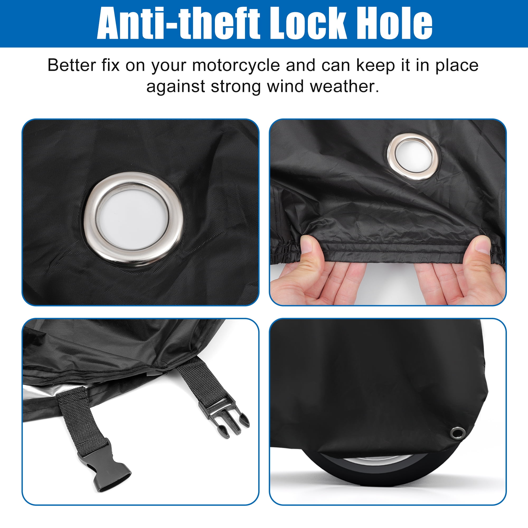 96.46" Length Motorcycle Cover Motorbike Cover Universal Waterproof Outdoor Rain Dust Sun Protection