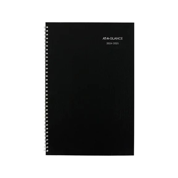 2024-2025 At-A-Glance Dayminder 8" X 12" Academic Monthly Planner Faux Leather