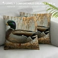 thumbnail image 3 of Shiartex  Drake Duck Throw Pillow Cushion Cover,  Breed Aquatic Bird on Twigs Animal Print, Decorative Square Accent Pillow Case, Multicolor White, 3 of 5