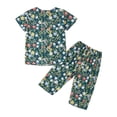 thumbnail image 6 of RMGVDSD Womens Pajama Sets Floral Print Pajamas Short Sleeve Tops and Capri Pants 2 Piece Loungewear Set Sleepwear Soft Nightwear Outfits, 6 of 6