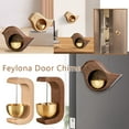 thumbnail image 3 of SharkTRUE Bell for Door Opening, Magnetic Type Bird Shape Crisp Sound Wooden Bell, Entry Doorbell Gate Bell Chime with Brass Bell, Hanging Bell for Door Entrance Fridge Shop, 3 of 9