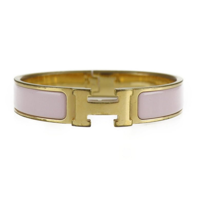 Authenticated Used HERMES Hermes click crack GM bracelet bangle pink metal  