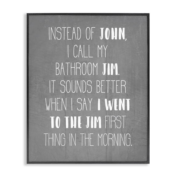 Stupell Industries Eclectic Call the Bathroom Jim Black Framed Giclee Art, 11 x 14, by Lil' Rue