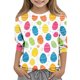thumbnail image 1 of Blusas y camisas de cuello redondo y manga larga para niños, blusas/camisas de poliéster con estampado de corazones, mangas 3/4 y cuello redondo, elegantes e informales., 1 of 5