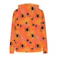 thumbnail image 6 of Frostluinai Halloween Sweatshirts for Women Skooky Season Athletic Sherpa Hoodie Spider Web Print Flannel Fluffy Warm Hoodies Pullover with Pockets, 6 of 7