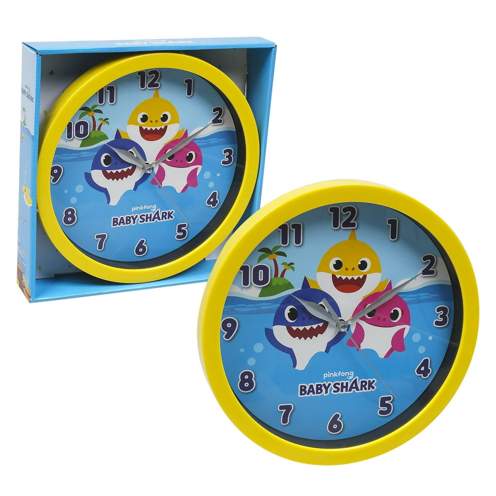 WALL CLOCK,9¾""YELLW BABY SHARK