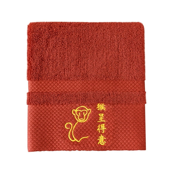 Toalla facial de algodón para adultos | Terciopelo suave bordado | Absorbente espeso Rojo No-Fade | Respetuoso con la piel | Multipropósito: Hogar, Dormitorio, Sofá, Oficina, Viajes, Coche
