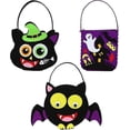 thumbnail image 1 of Bolsas De Dulces De Halloween,Bolsas De Regalo De Truco O Trato De Fieltro,Linda Bolsa De Dulces De Fieltro para Favores De Fiesta De Niños Suministros De Fiesta De Halloween (Murciélago,Gato Elf, 1 of 5