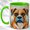 Green, variant on Mosaic Boxer Coffee Mug, Geometric Dog Mug, Ceramic 11 oz