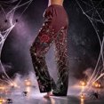 thumbnail image 4 of QWKLEAJ Halloween Pajama Pants Women Loose Fit Elastic Waist Lounge Pants Holiday Party Sleepwear Casual Home Trousers Pumpkin Cat Print Long Bottoms Comfy Nightwear, 4 of 6