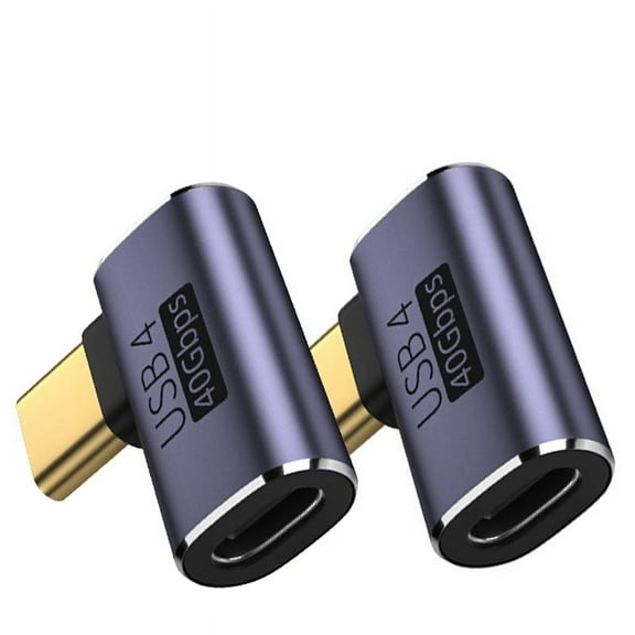 Fancing USB C 90 Degree Adapter (2 Pack), 40Gbps Data Transfer USB Type C Male to Female Right Angle Extender for Steam Deck,Switch,Thunderbolt4, Laptop, Mobile Phone, Tablet