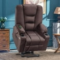 thumbnail image 2 of MCombo Large Power Lift Recliner Chair with Massage and Heat for Big and Tall Elderly People, Faux Leather 7539 (Large, Light Brown), 2 of 8